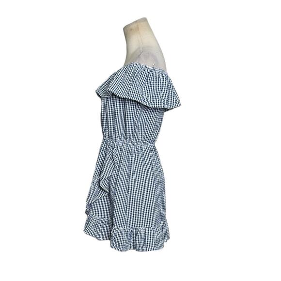 Lovers + Friends Blue Gingham Ruffled Mini Dress size Small - Picture 11 of 15